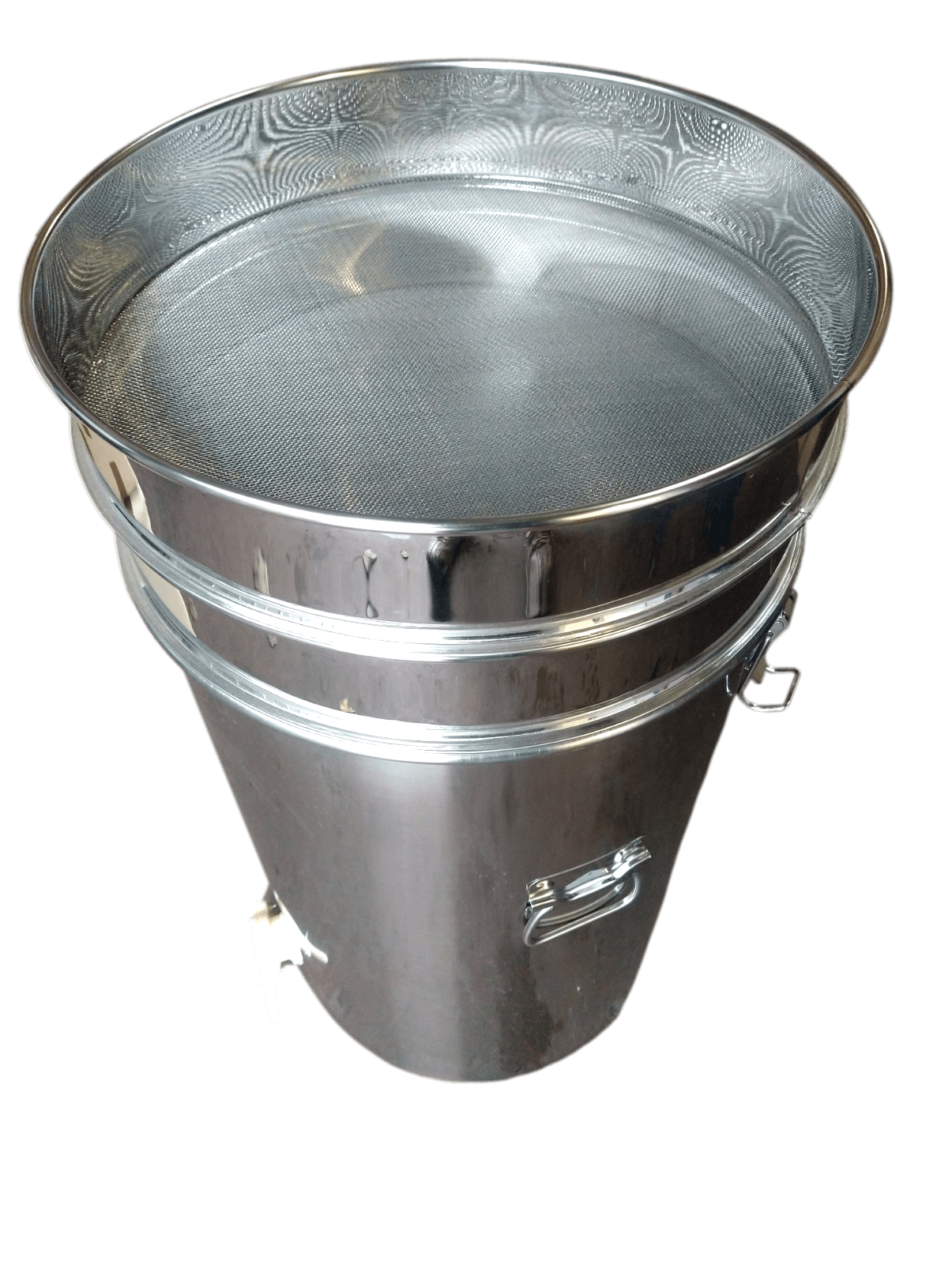 Settling Tank (70kg) Stainless Steel with 2 Integral Strainers & honey gate